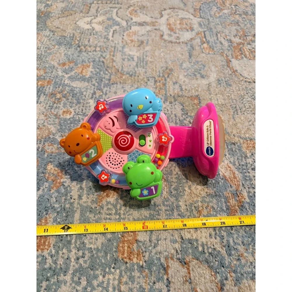 VTech Lil Critters Spin & Discover Ferris Wheel Pink Baby Tray Table Suction Toy